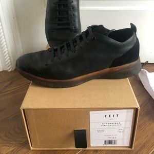 Men's black leather Feit sneakers